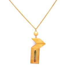 Ahangari- Silver Gold Plated Tourmaline Necklace