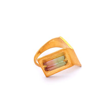 Load image into Gallery viewer, Radiance -  Silver Gold Plated Tourmaline Ring