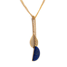 Load image into Gallery viewer, Brass Gold Plated Necklace| Lapis Lazuli Necklace| Gemstone Necklace| Handmade