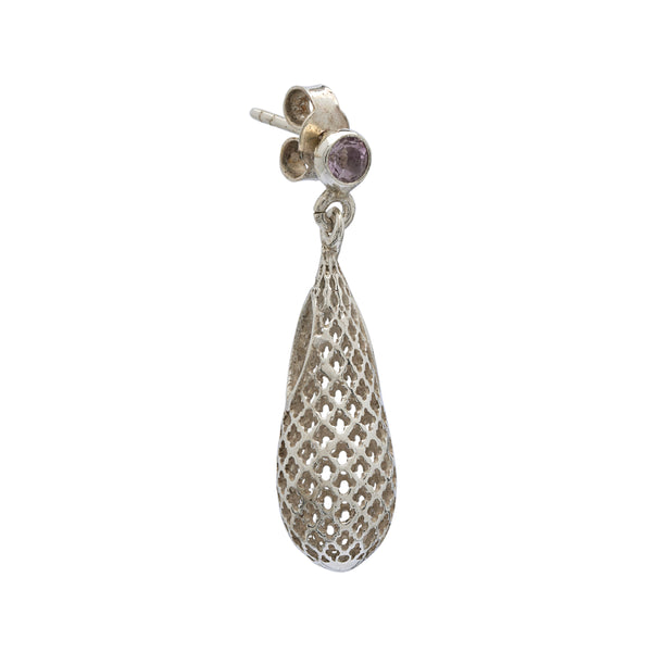 Amethyst Silver Earring