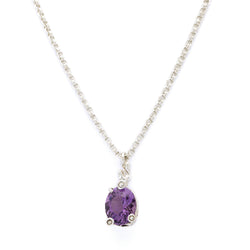 Silver Necklace| Amethyst Necklace