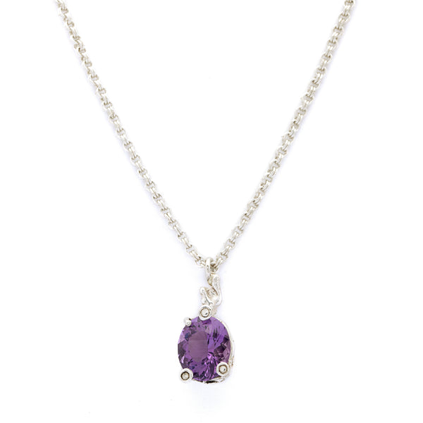 Silver Necklace| Amethyst Necklace