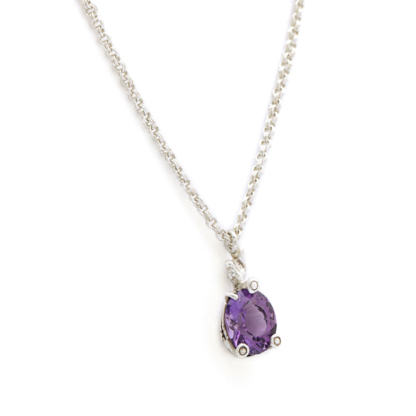 Silver Necklace| Amethyst Necklace