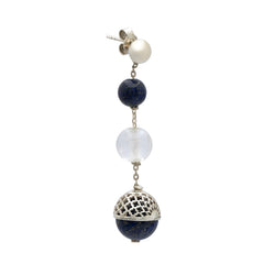 Lapis & Quartz Silver Jahanara Earring