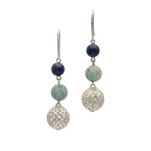 Load image into Gallery viewer, Nilaam-e-Makli- Lapis Lazuli Silver Earrings