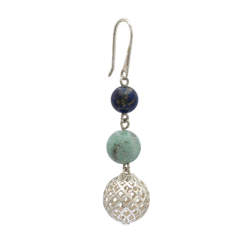 Silver Earrings | Lapis Earrings | Makli Collection
