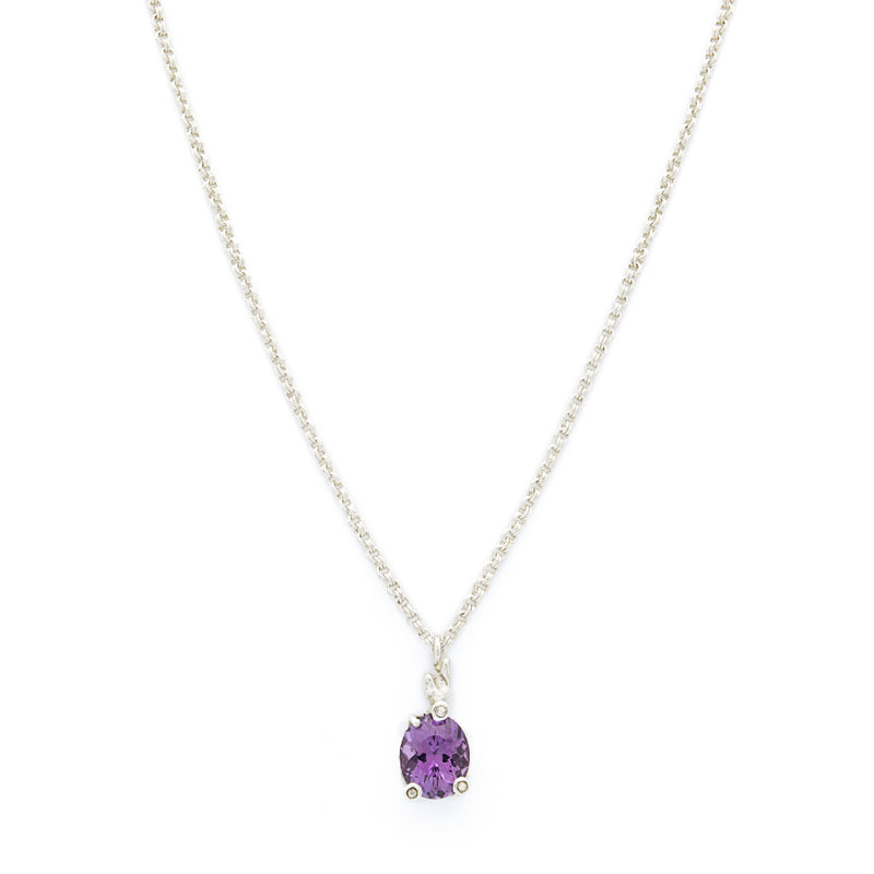 Silver Necklace| Amethyst Necklace