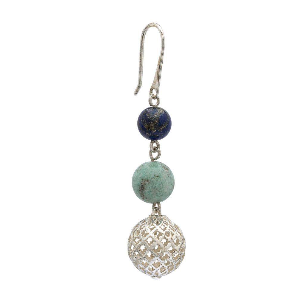 Nilaam-e-Makli- Lapis Lazuli Silver Earrings