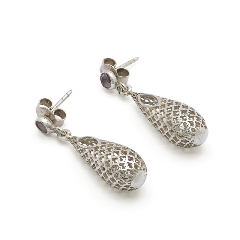 Amethyst Silver Earring