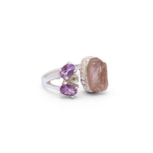 Load image into Gallery viewer, Silver Ring| Amethyst Ring| Rose Quartz Ring