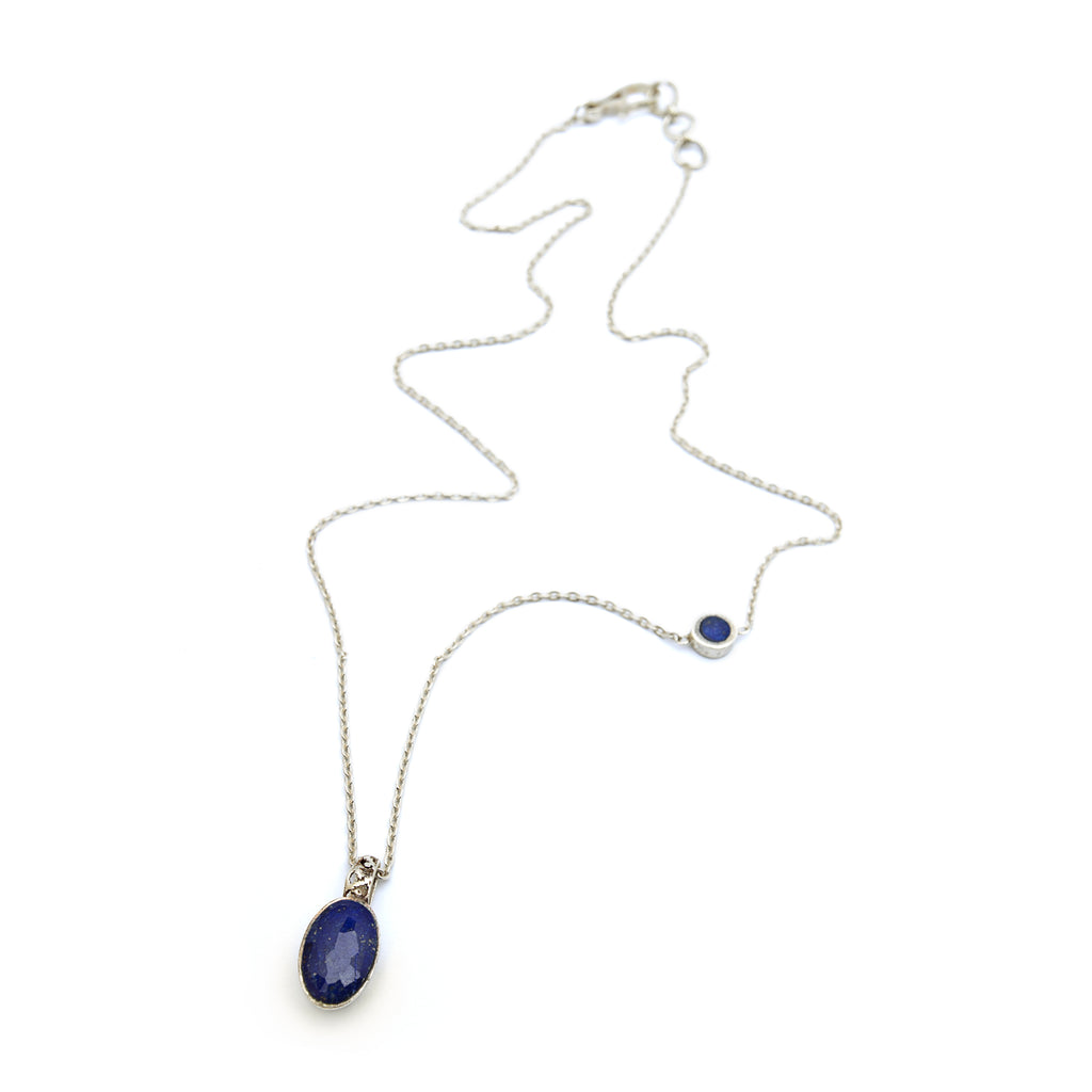 Kamal-e-Makli- Lapis Lazuli Silver Necklace