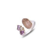 Load image into Gallery viewer, Silver Ring| Amethyst Ring| Rose Quartz Ring