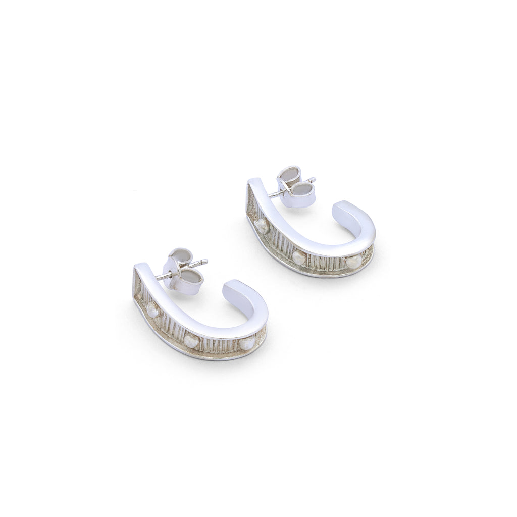 Angular Elegance - Sterling Silver Earrings