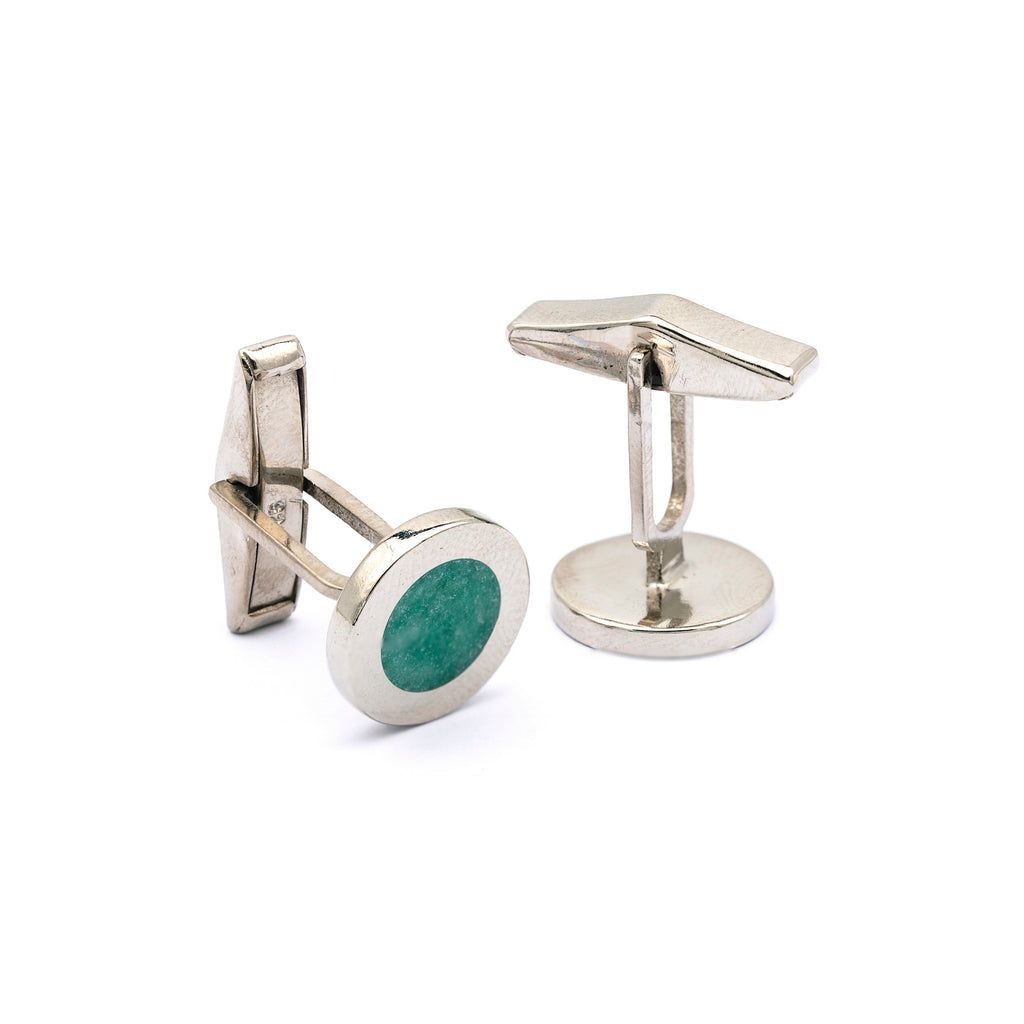 Haze -   Aventurine Silver Cufflinks for Men