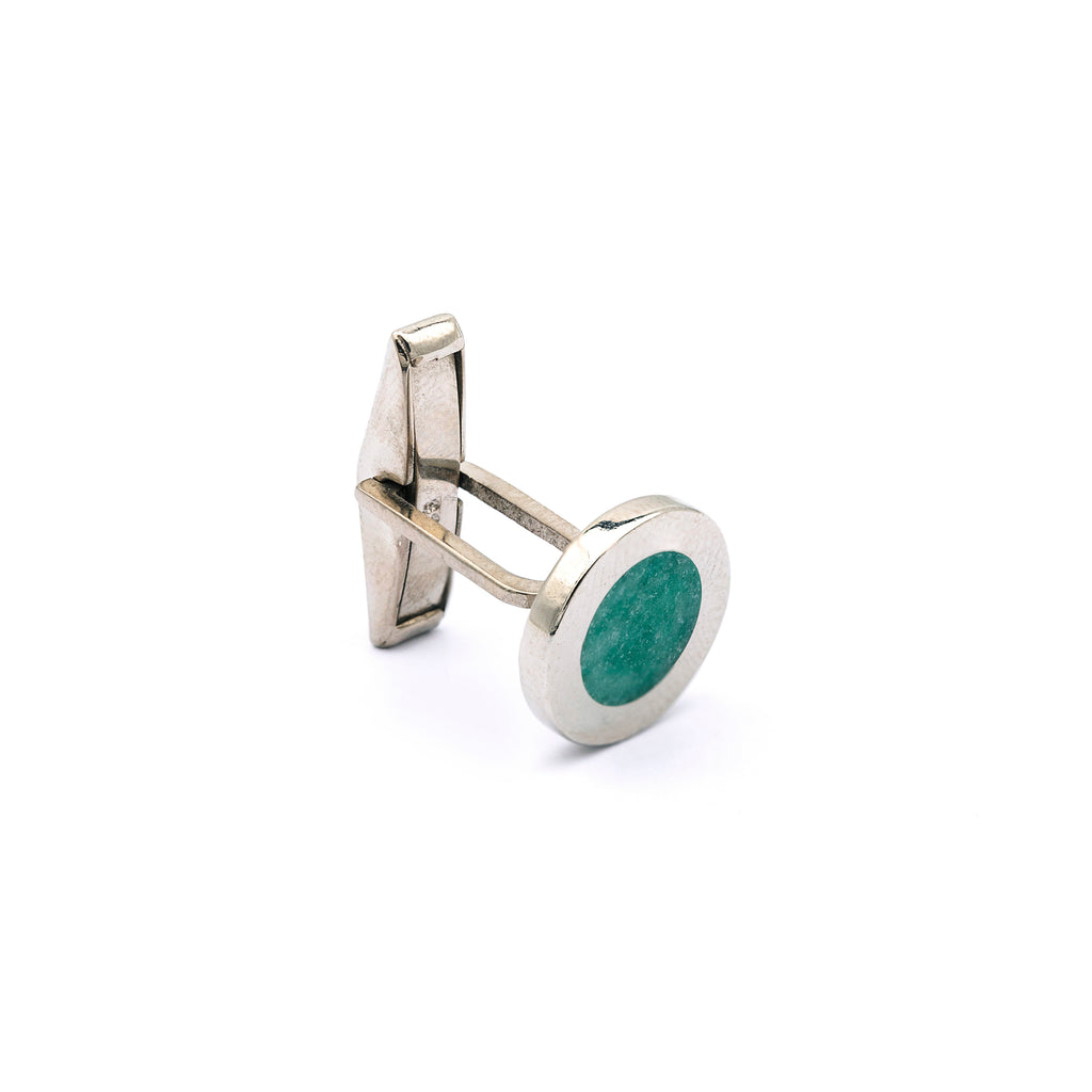 Haze -   Aventurine Silver Cufflinks for Men