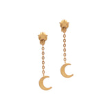 Twilight Tassels - Crescent Silver Earrings