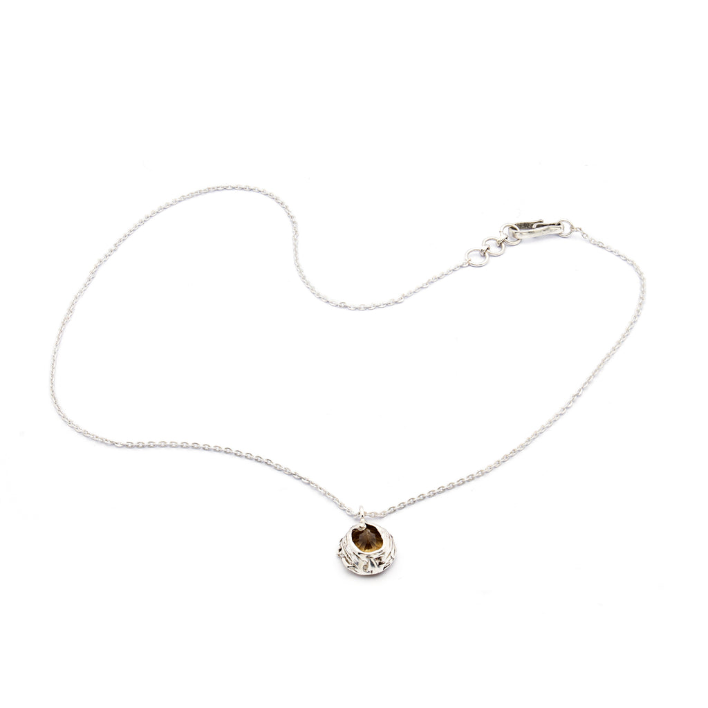 Silver Necklace| Citrine Necklace