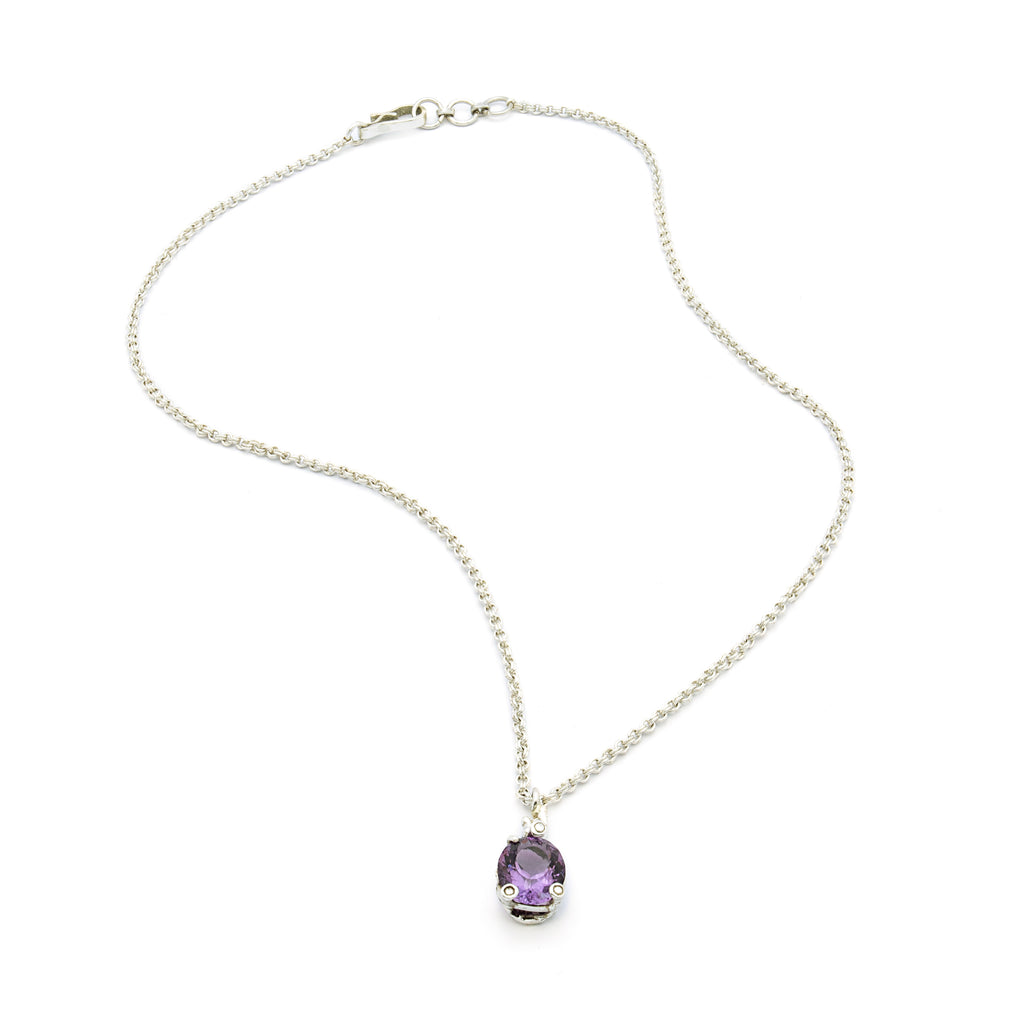 Silver Necklace| Amethyst Necklace