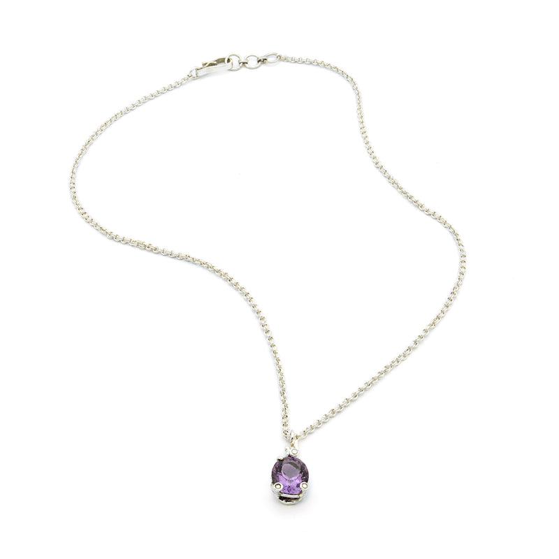Silver Necklace| Amethyst Necklace