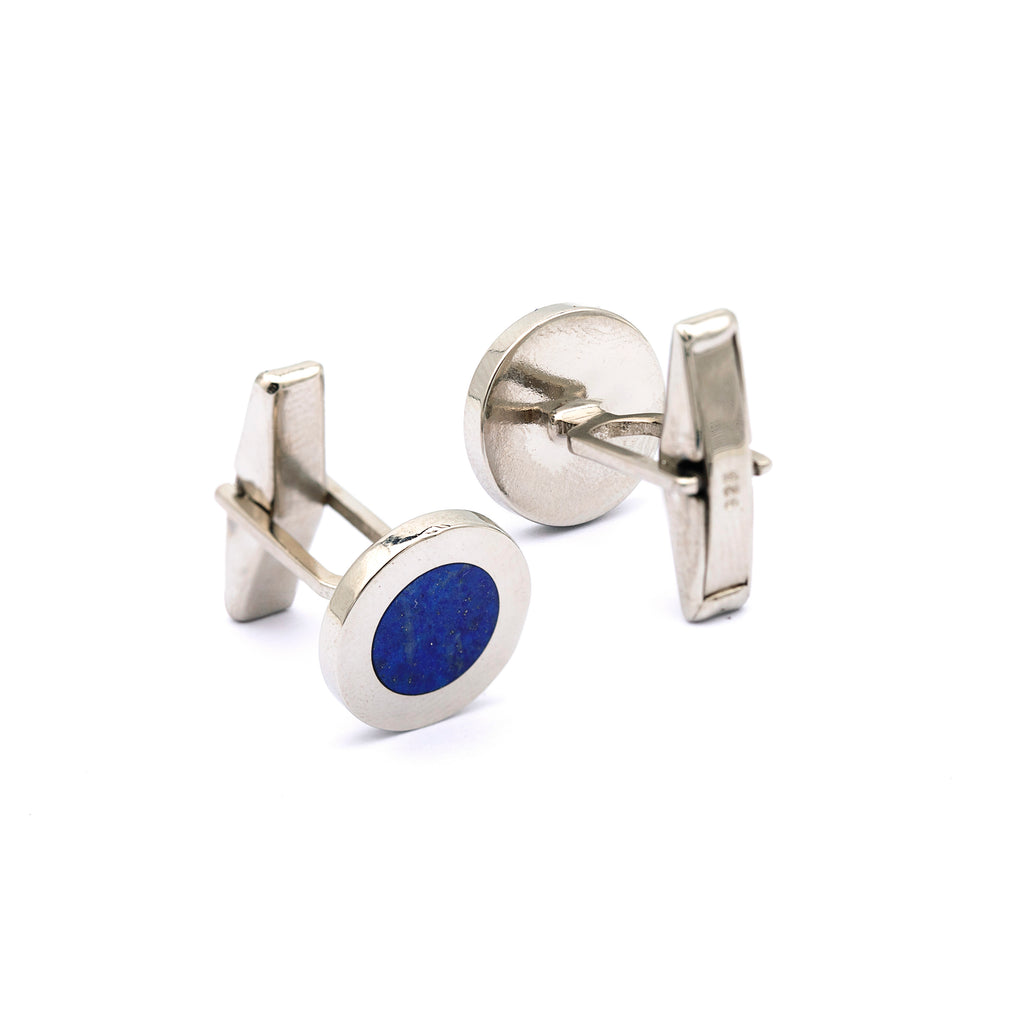 Illustrious Clover - Lapis Lazuli Silver Cufflinks for Men