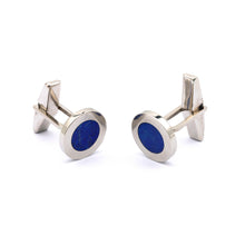 Load image into Gallery viewer, Illustrious Clover - Lapis Lazuli Silver Cufflinks for Men
