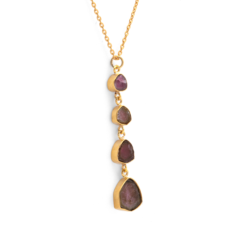 Ethereal Crystal Cascade - Natural Tourmaline Necklace Sale