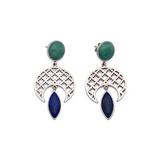 Aks - Lapis Lazuli/Aventurine Silver Earrings