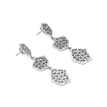 Load image into Gallery viewer, Silver Earrings | Islamic Geometric Patterns| Pietra Dura