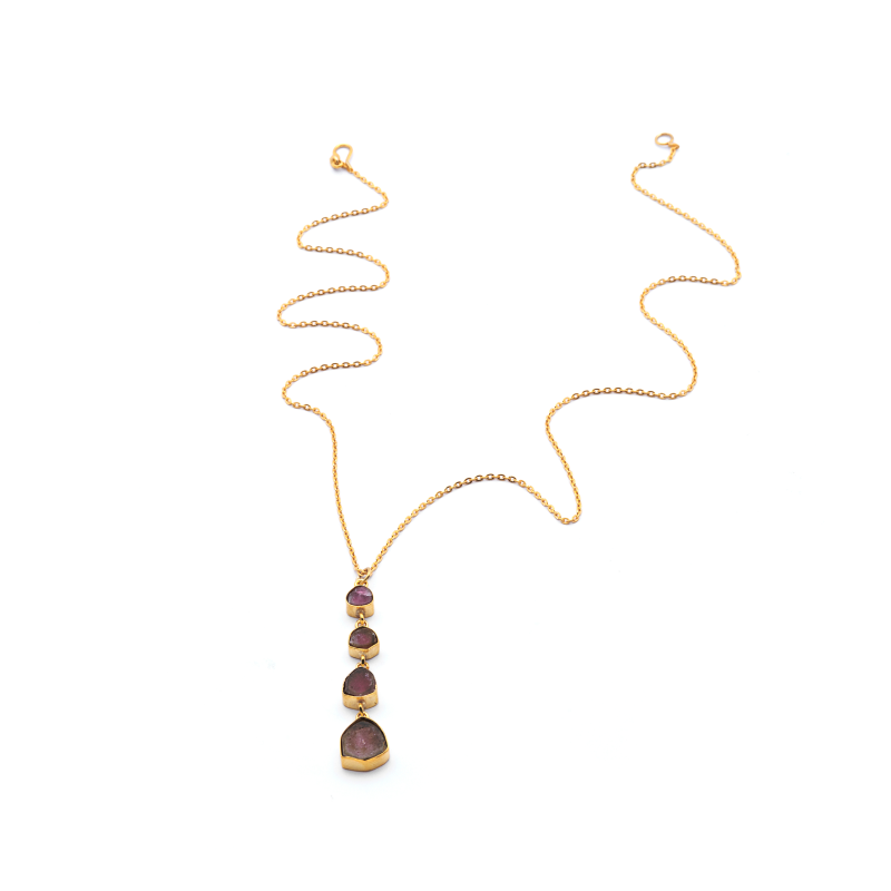Ethereal Crystal Cascade - Natural Tourmaline Necklace Sale