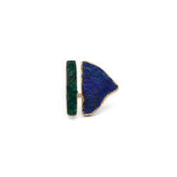 Crown Jewel - Lapis Lazuli And Emerald Ring