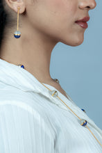 Load image into Gallery viewer, Celestial Blues Earrings - Lapis Lazuli And Milky Quartz Earrings