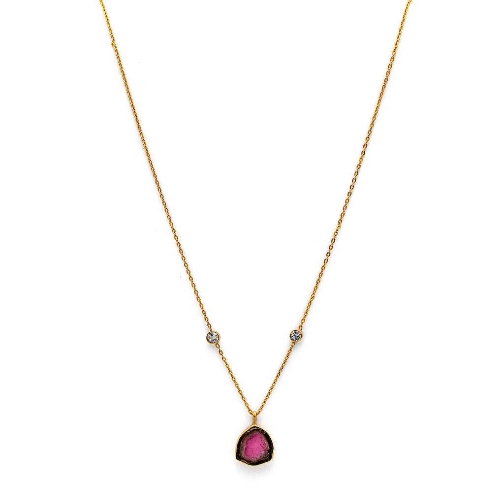 Tourmaline Necklace| Silver Necklace| Gemstone Necklace| Handmade | Gold Plated