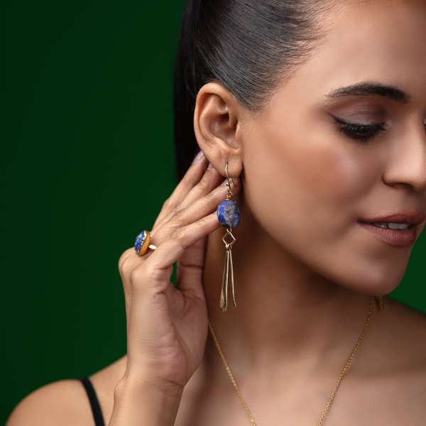 Gulzar - Natural Lapis Lazuli Earrings