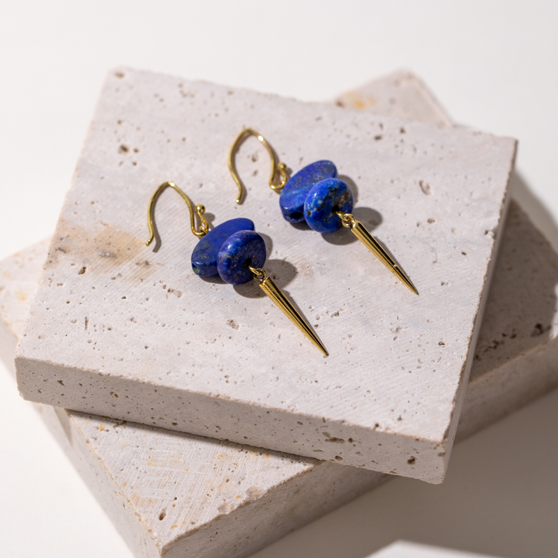 Hunar - Natural Lapis Lazuli Earrings