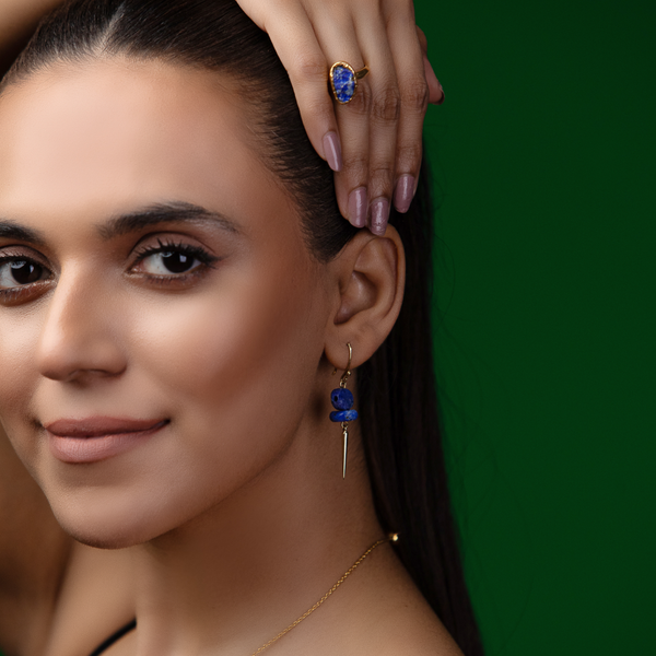 Hunar - Natural Lapis Lazuli Earrings