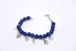 Deep Blue Halo - Silver Lapis Lazuli Bracelet