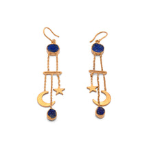 Load image into Gallery viewer, Silver Earrings| Lapis Lazuli Earrings| | Pietra Dura