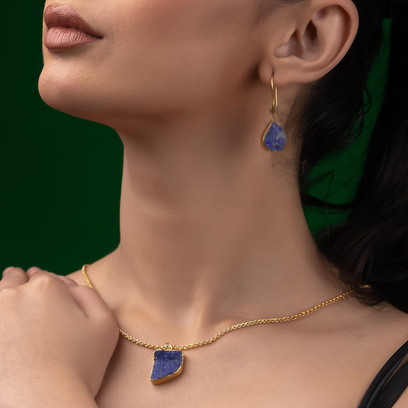 Stargazer - Silver Gold Plated Lapis Lazuli Necklace