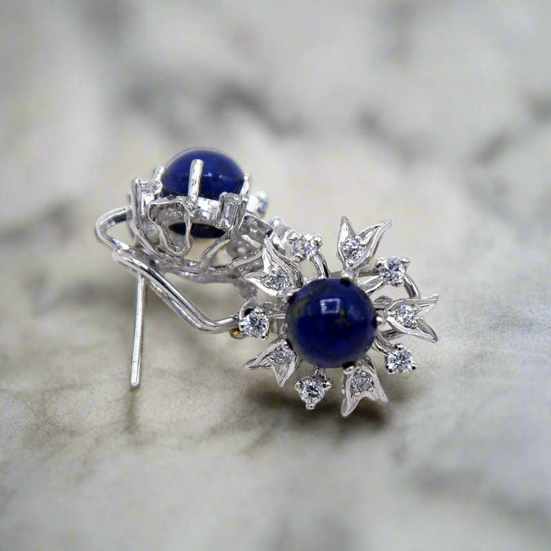 Azure Bloom - Silver Lapis Lazuli Earrings