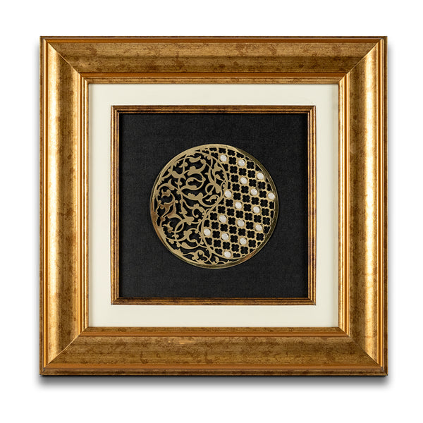 Wall Frame| Wooden Frame| Gemstone Frame| Handmade| Milky Quartz | Geometric Frame