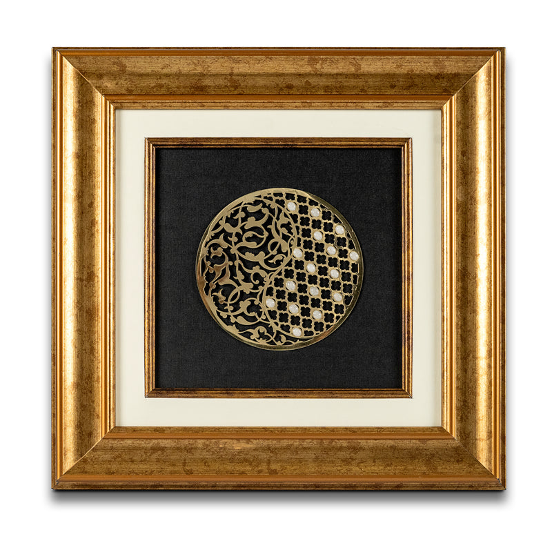 Wall Frame| Wooden Frame| Gemstone Frame| Handmade| Milky Quartz | Geometric Frame