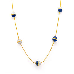 Day & Night Lapis - Lapis And Quartz Necklace