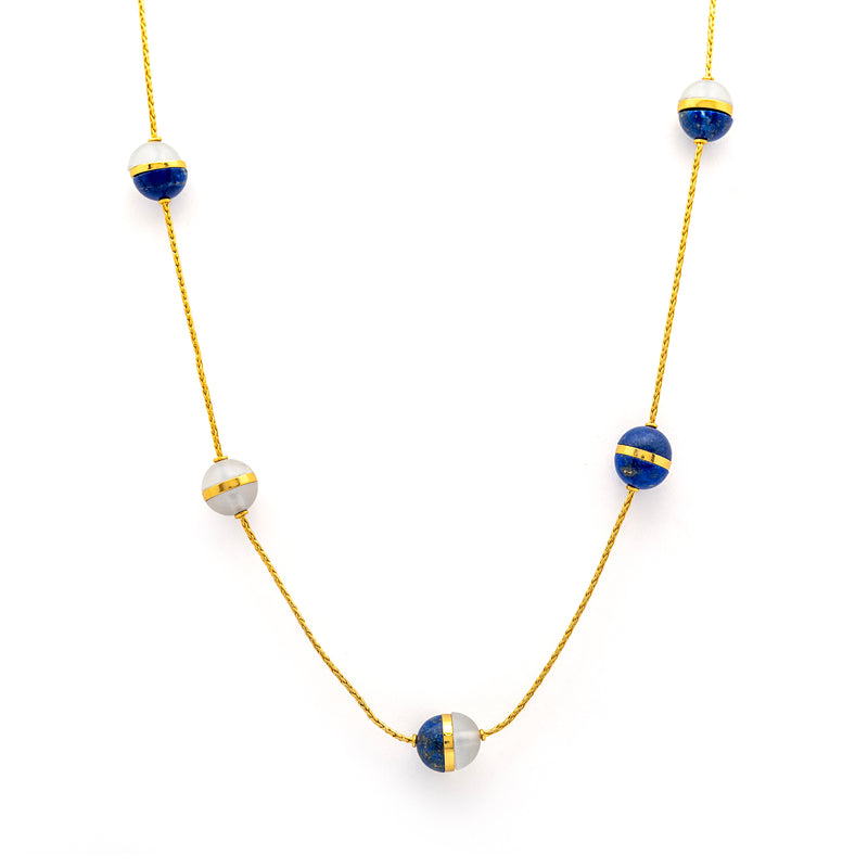 Day & Night Lapis Necklace - Lapis And Quartz Necklace