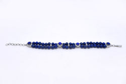 Midnight Petal - Silver Lapis Lazuli Bracelet