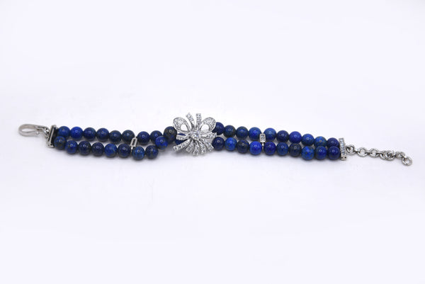Silver Dusk - Silver Lapis Lazuli Bracelet