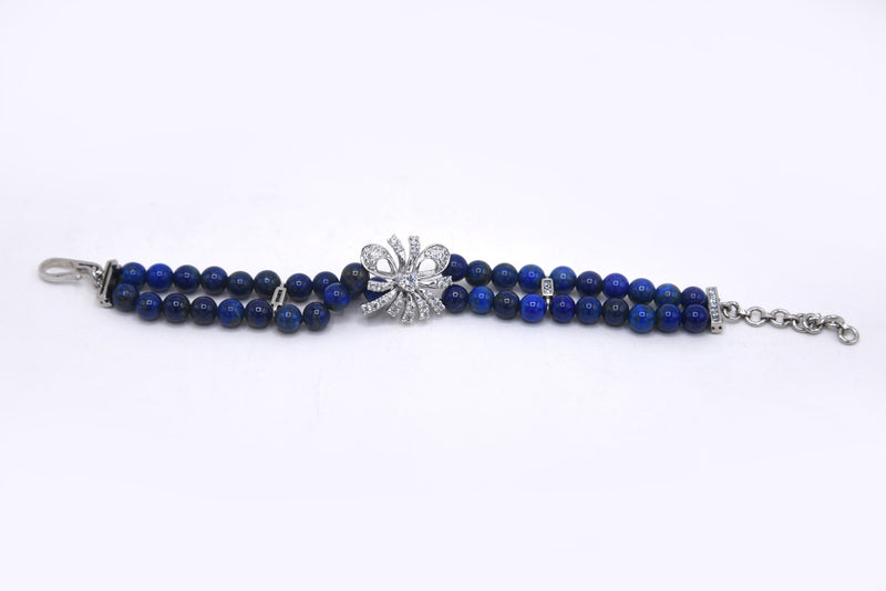 Silver Dusk - Silver Lapis Lazuli Bracelet
