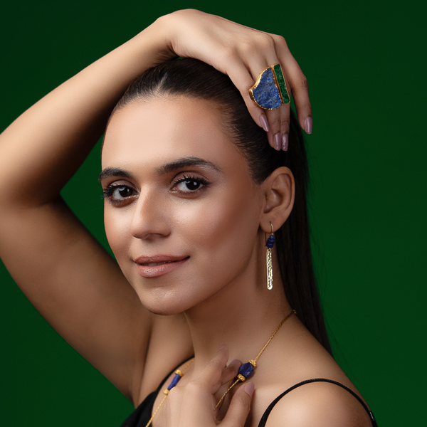 Roshni - Natural Lapis Lazuli Earrings