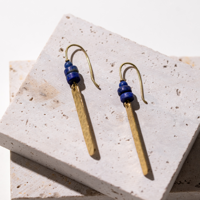 Roshni - Natural Lapis Lazuli Earrings