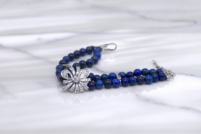 Silver Dusk - Silver Lapis Lazuli Bracelet