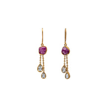 Load image into Gallery viewer, Silver Earring | Gold Plated | Gemstone Earring | Ruby | Topaz | Hand Crafted